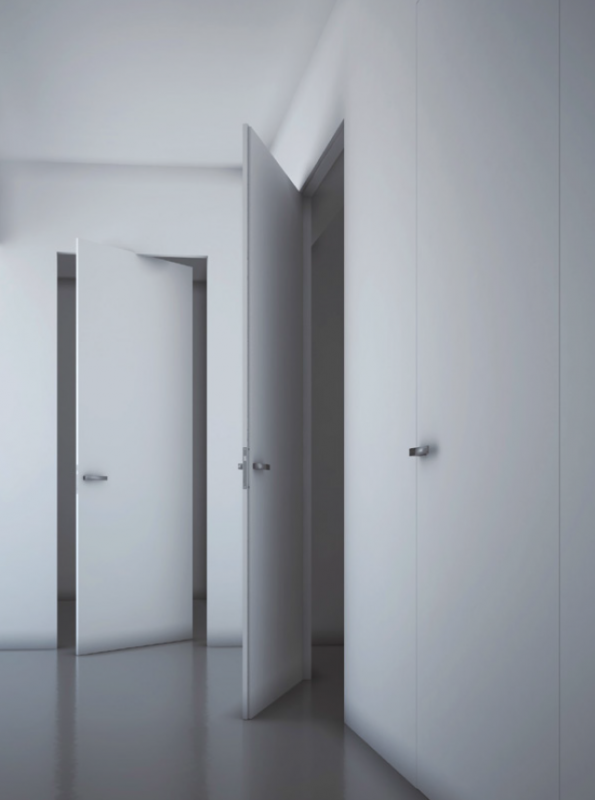 דלתות קו אפס במישור הקיר PIVOT