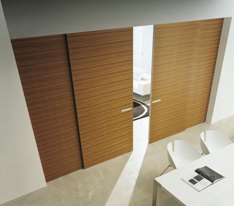 דלת הזזה זכוכית חום