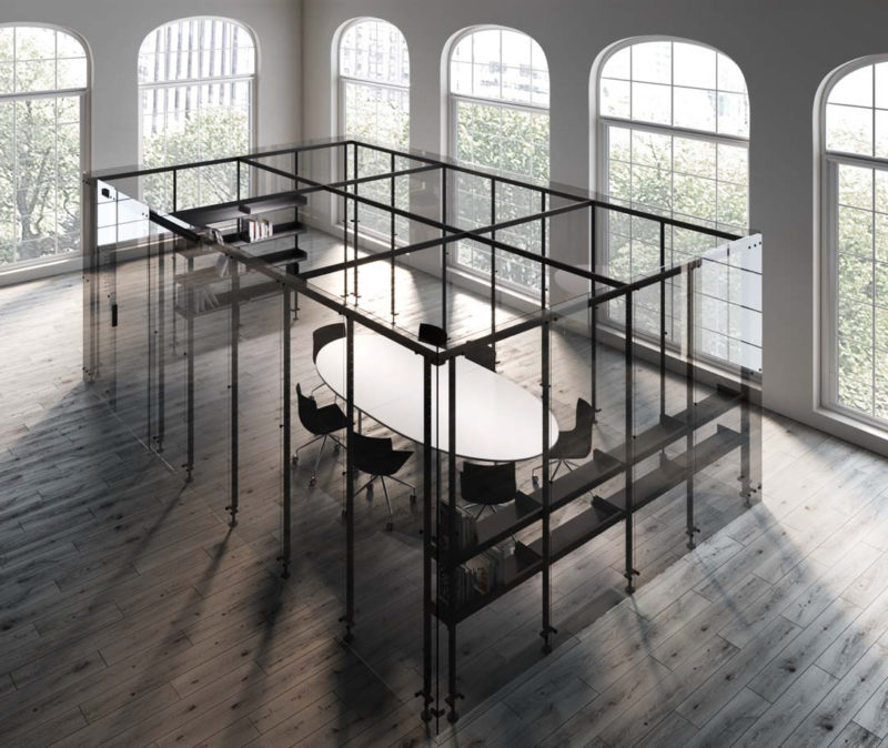 דלתות זכוכית למשרד הזזה POLE