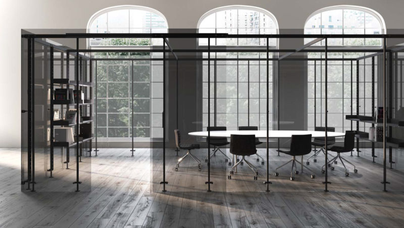 דלתות זכוכית למשרד הזזה POLE