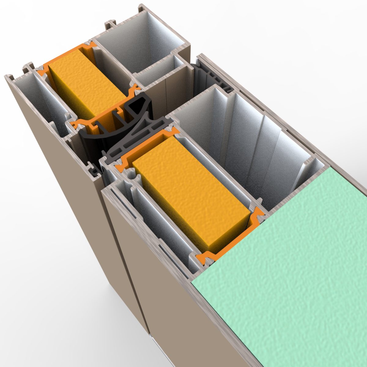 חתך משקוף ודלת כניסה משקוף במישור הדלת
